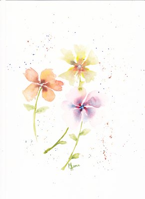 Abstract painting of flowers