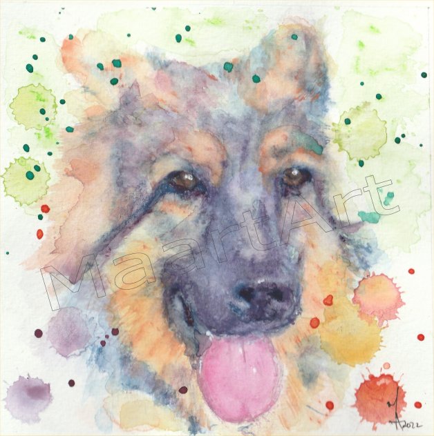 Painting of German Shepherd