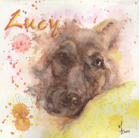 Painting of German Shepherd