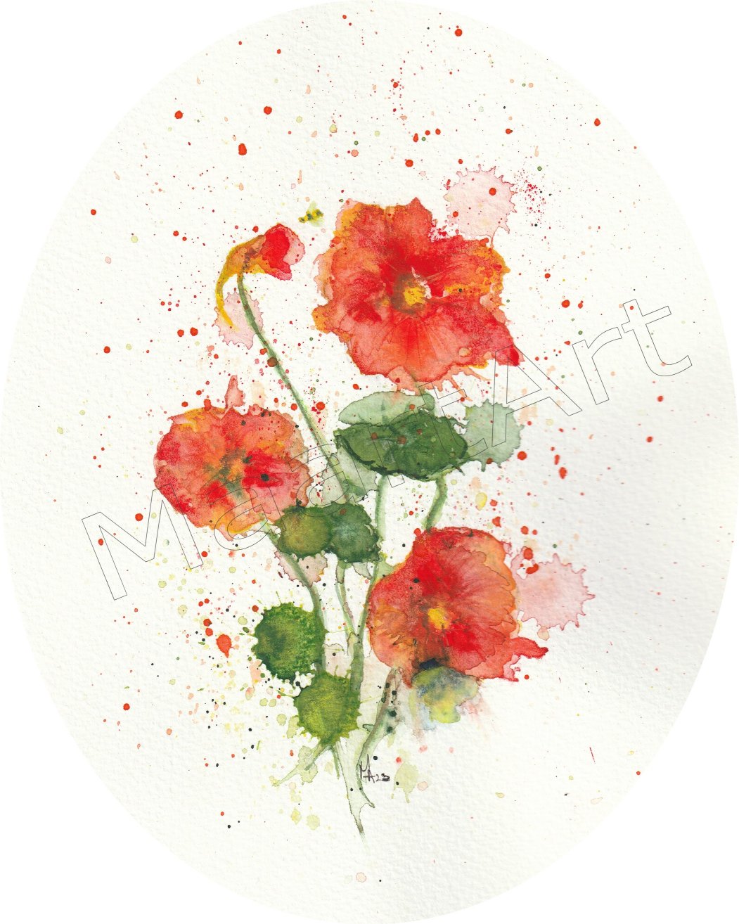 Abstract painting of Nasturtiums