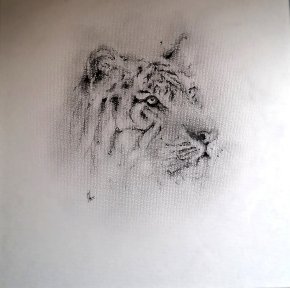 Abstract painting of a Bengal Tiger